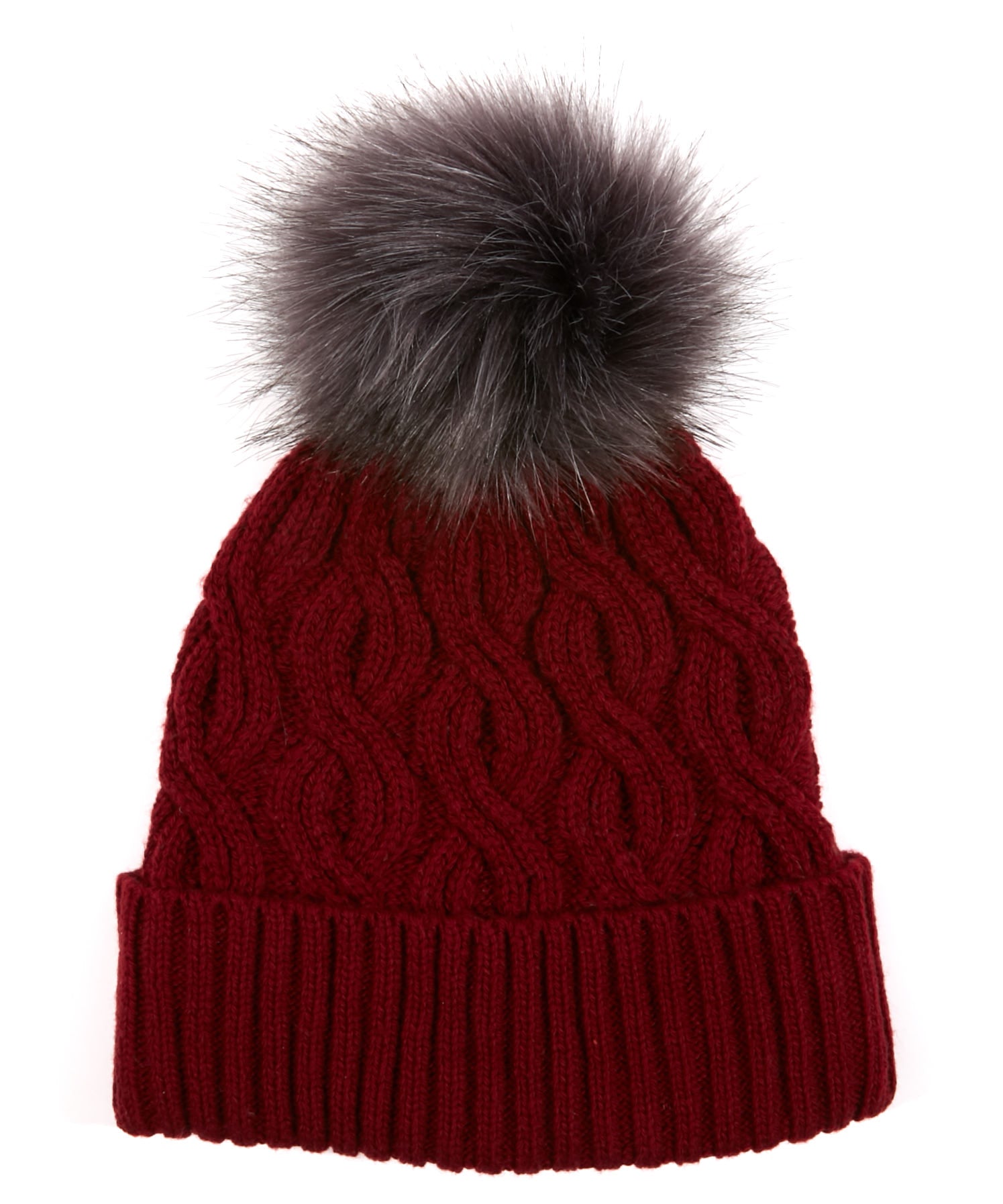 Recycled Pom Hat in color Rhubarb