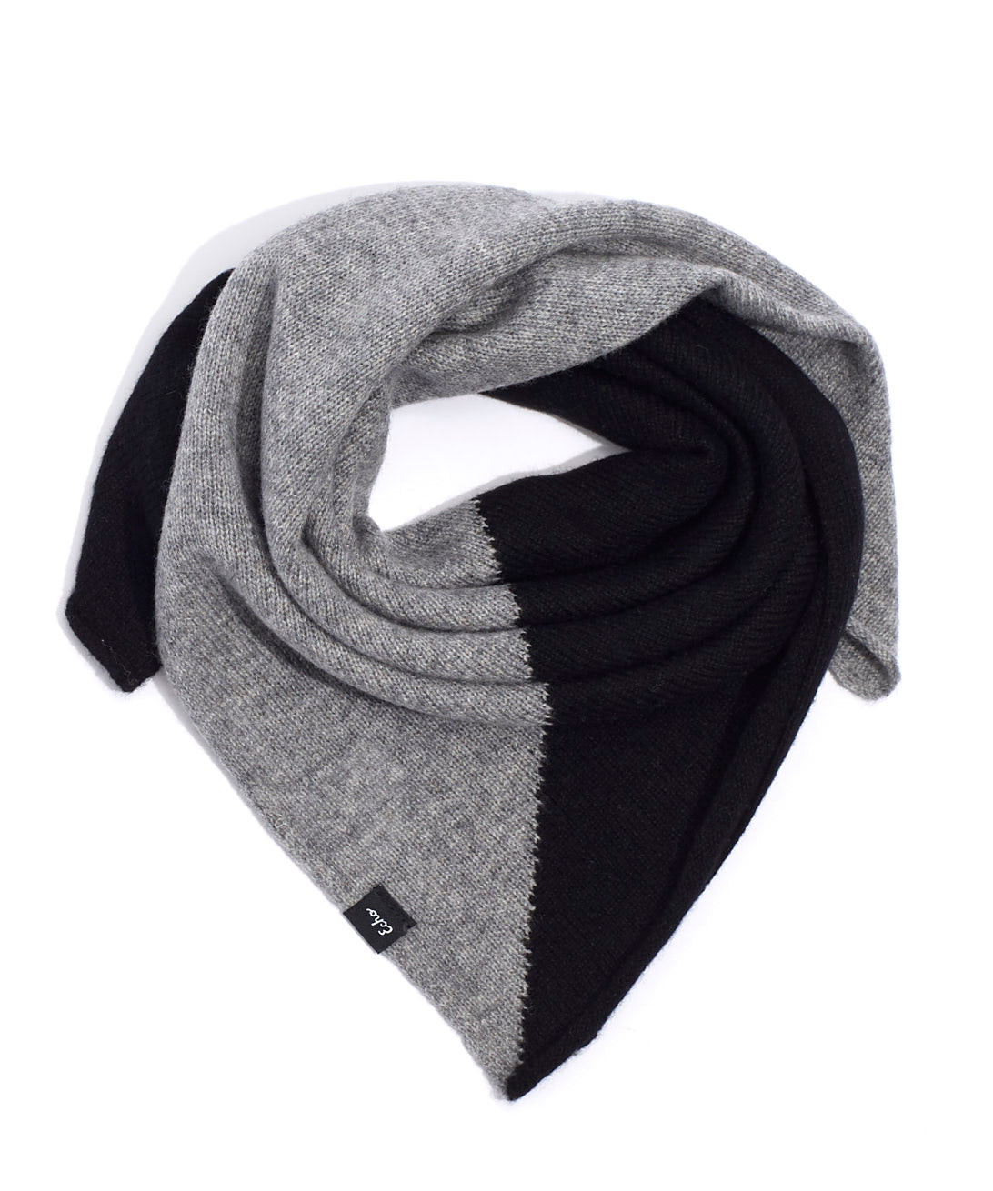 Cashmere Blend Colorblock Bandana in color Black