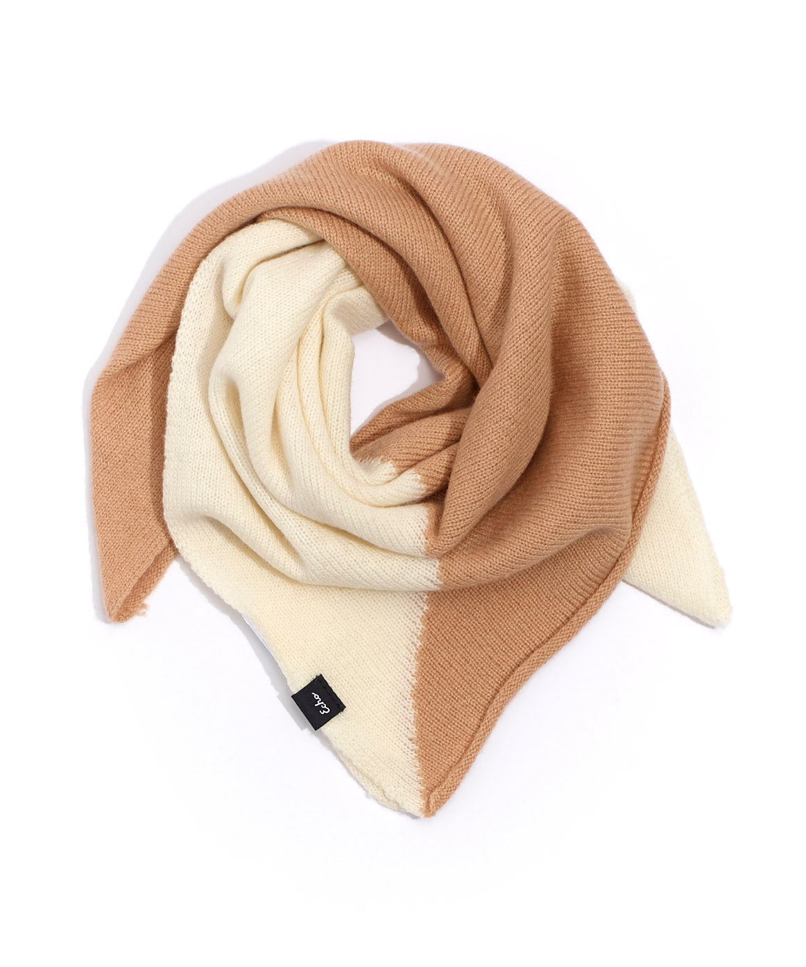 Cashmere Blend Colorblock Bandana in color Camel