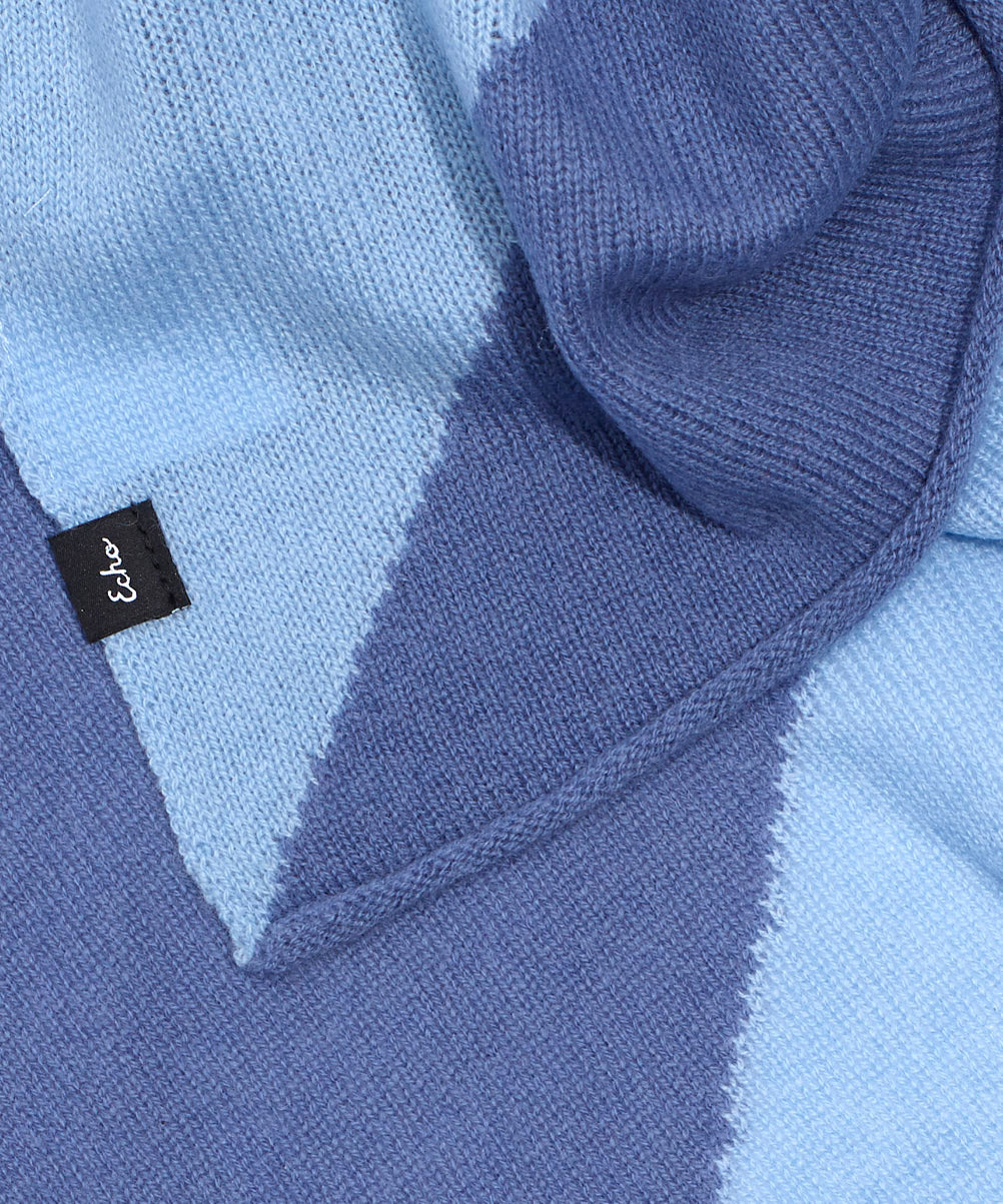 Cashmere Blend Colorblock Bandana in color Storm Blue