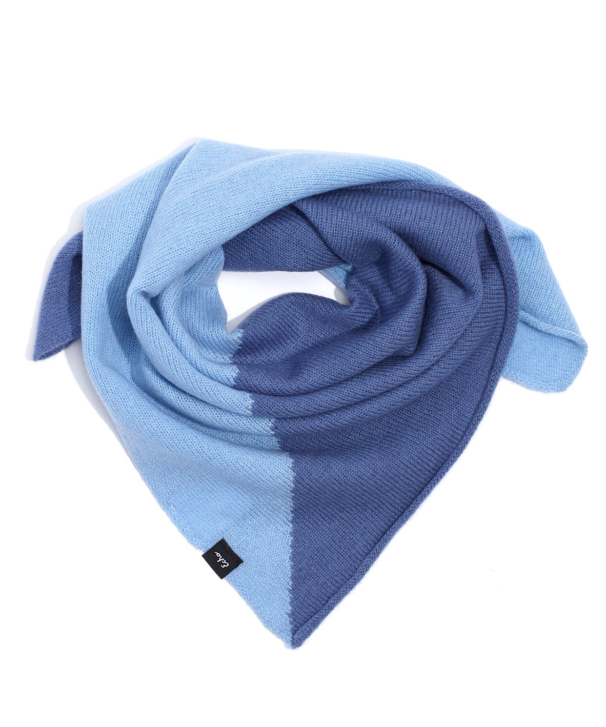 Cashmere Blend Colorblock Bandana in color Storm Blue