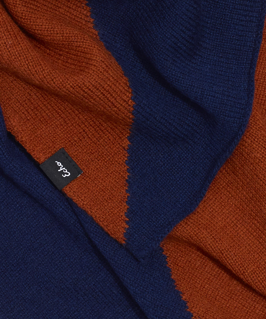 Cashmere Blend Colorblock Bandana in color Navy