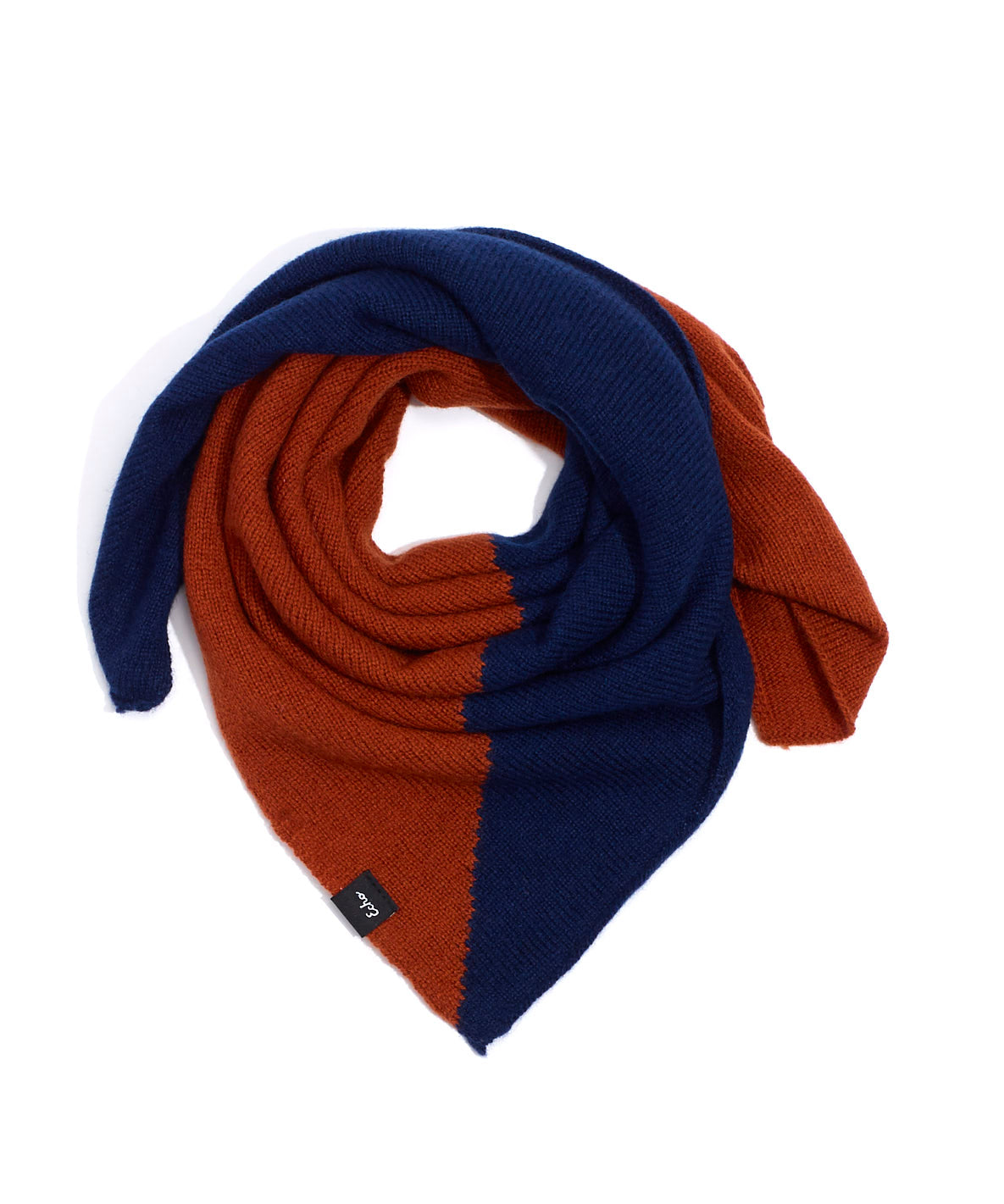 Cashmere Blend Colorblock Bandana in color Navy