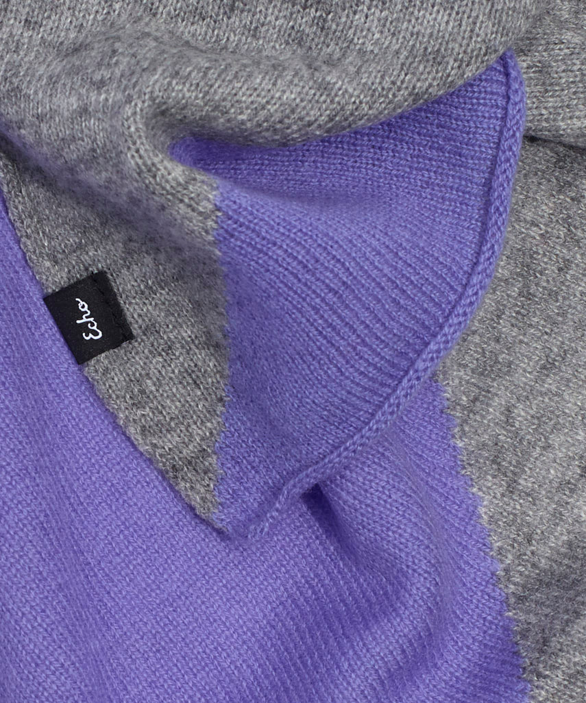 Cashmere Blend Colorblock Bandana in color Amethyst