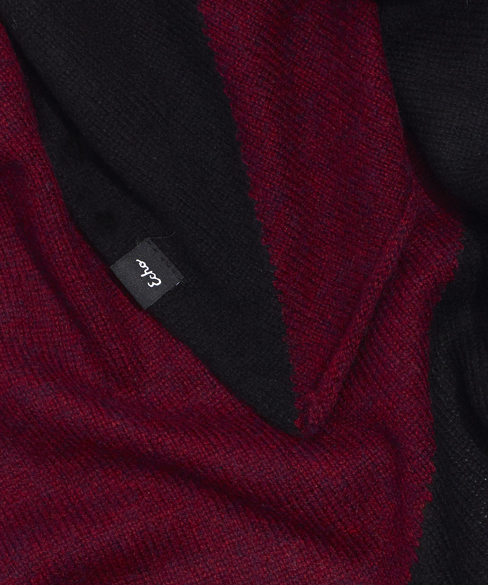 Cashmere Blend Colorblock Bandana in color Port