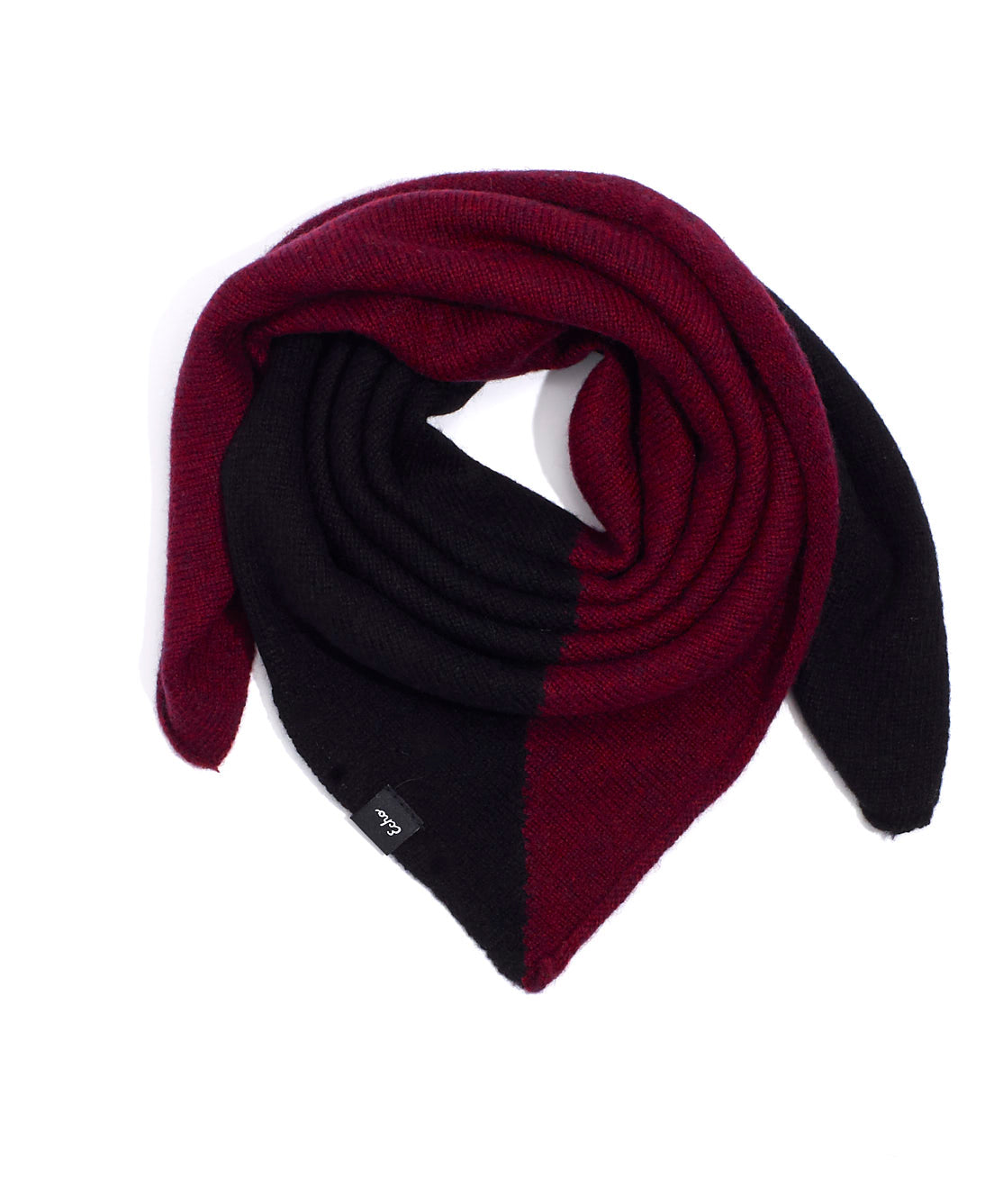 Cashmere Blend Colorblock Bandana in color Port