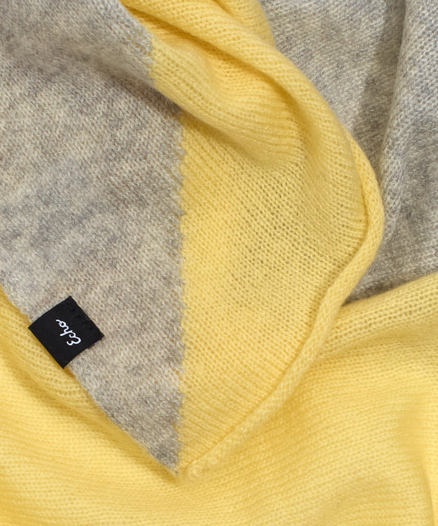 Cashmere Blend Colorblock Bandana in color Lemondrop