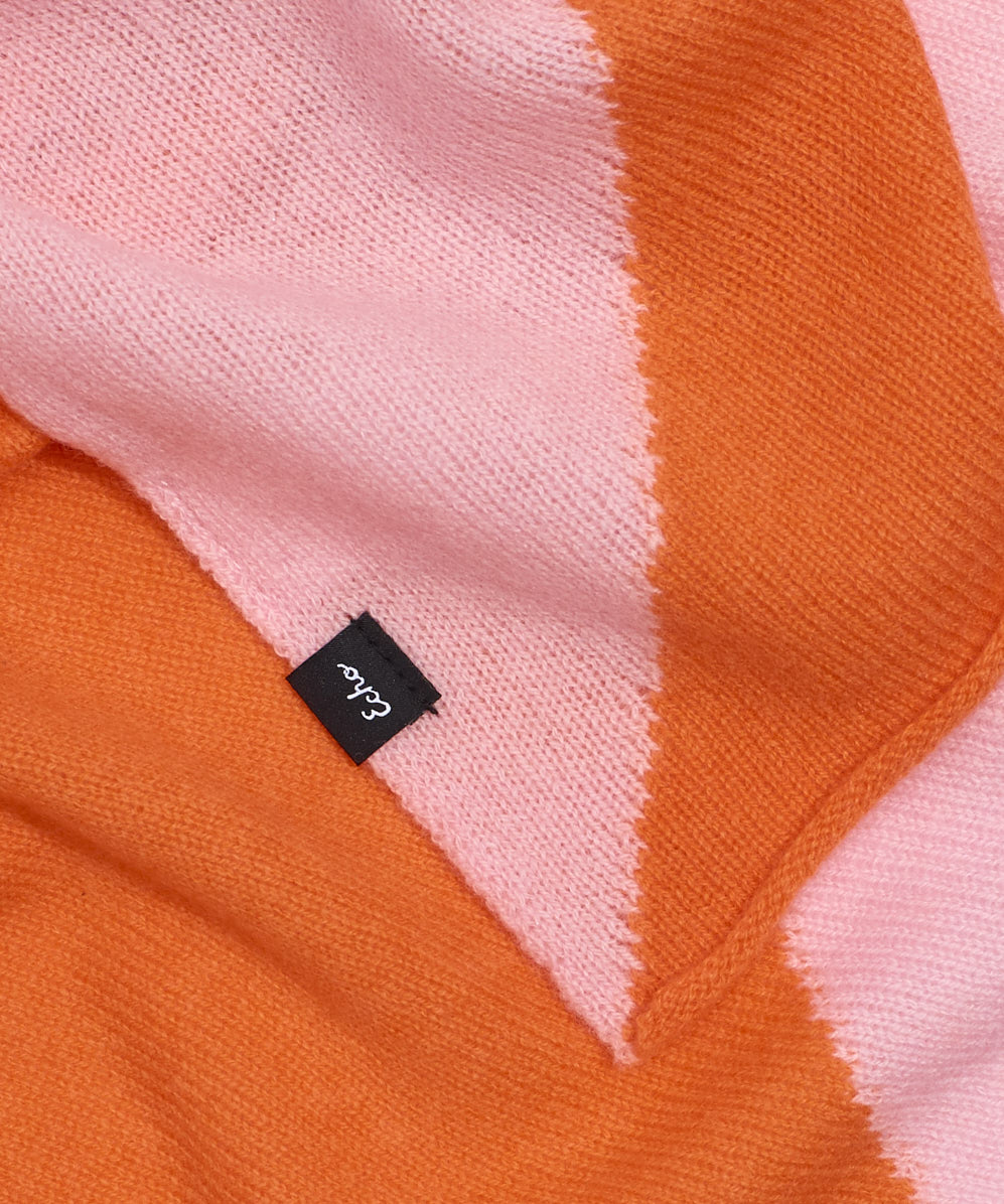 Cashmere Blend Colorblock Bandana in color Peach