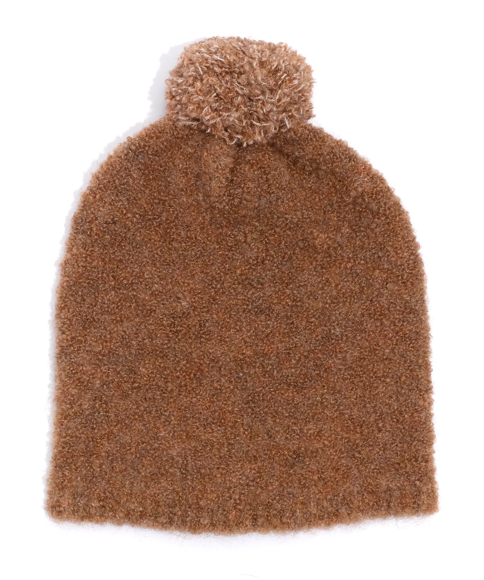 Teddy Boucle Pom Hat in color Camel