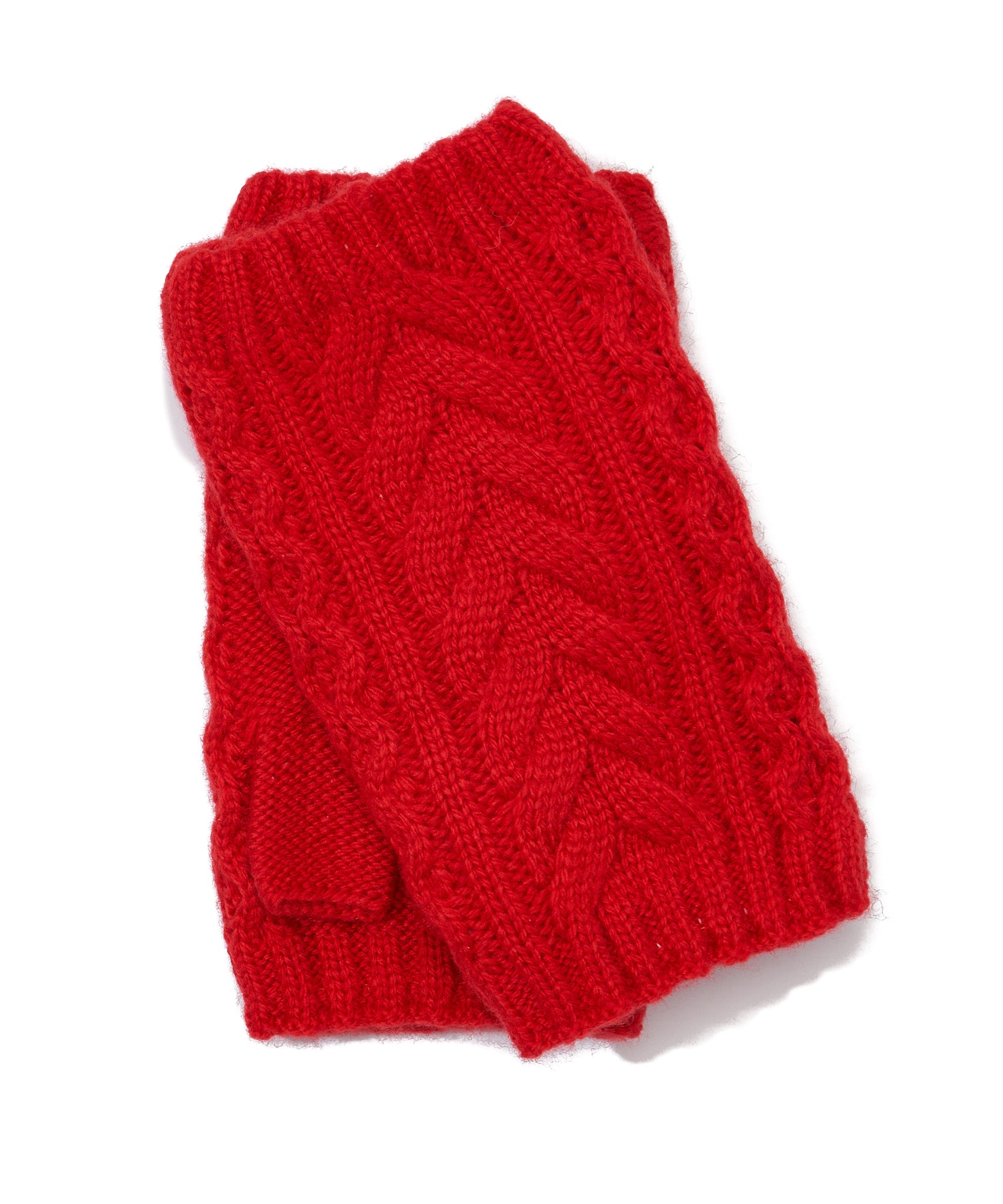 Recycled Wishbone Cable Handwarmer in color Red