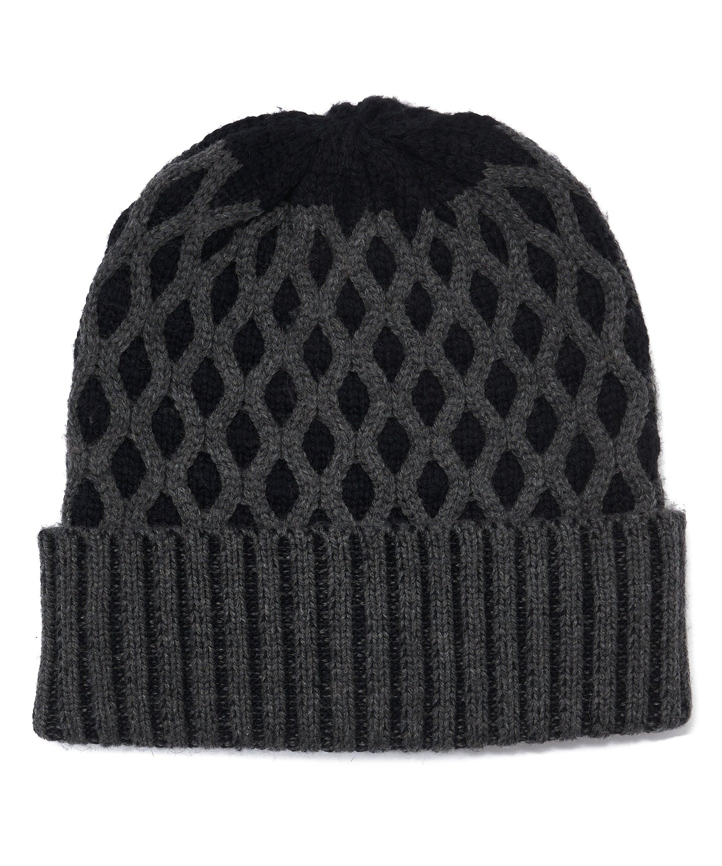 Recycled Bi-color Honeycomb Beanie in color Black/Charcoal