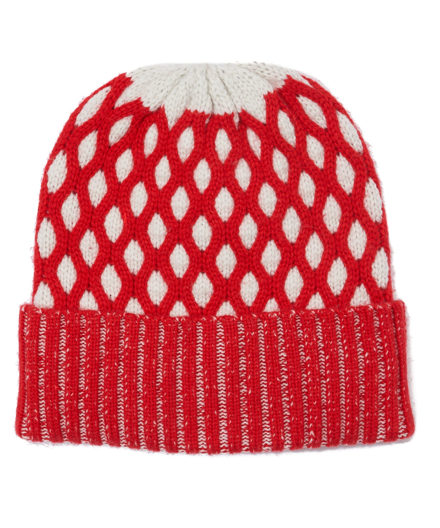 Recycled Bi-color Honeycomb Beanie in color Ivory