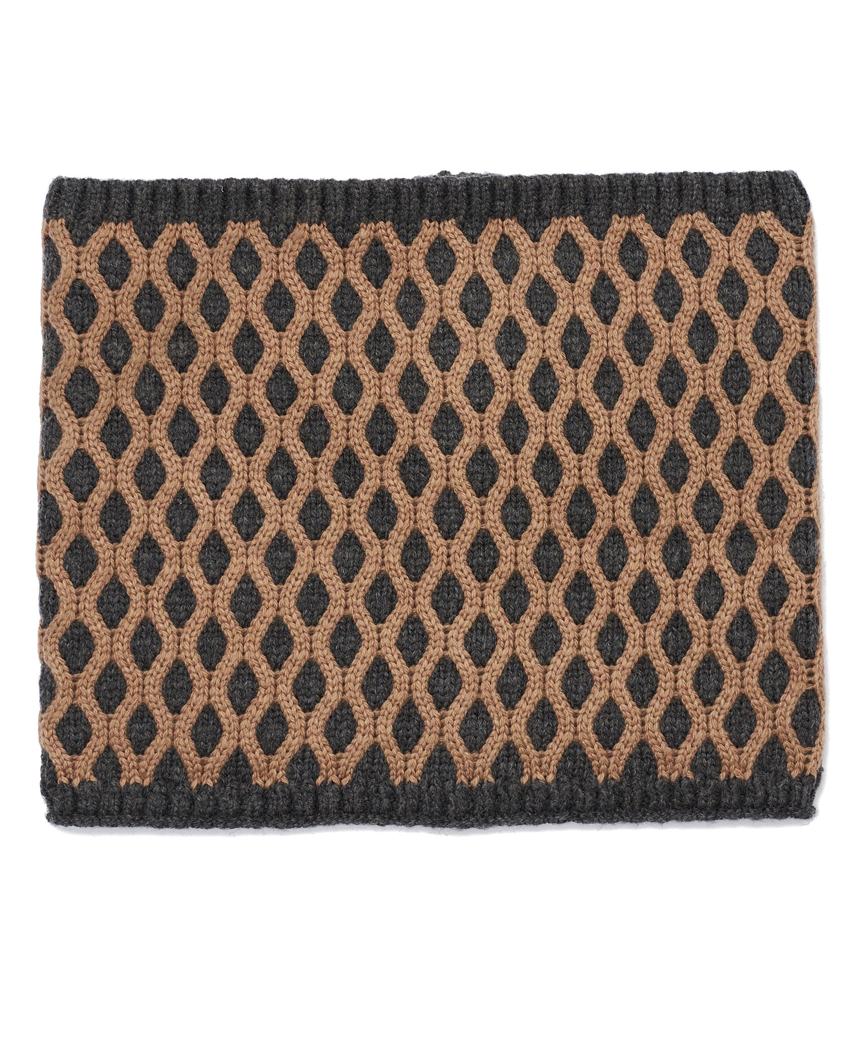 Recycled Bi-color Honeycomb Neck Warmer in color Charcoal