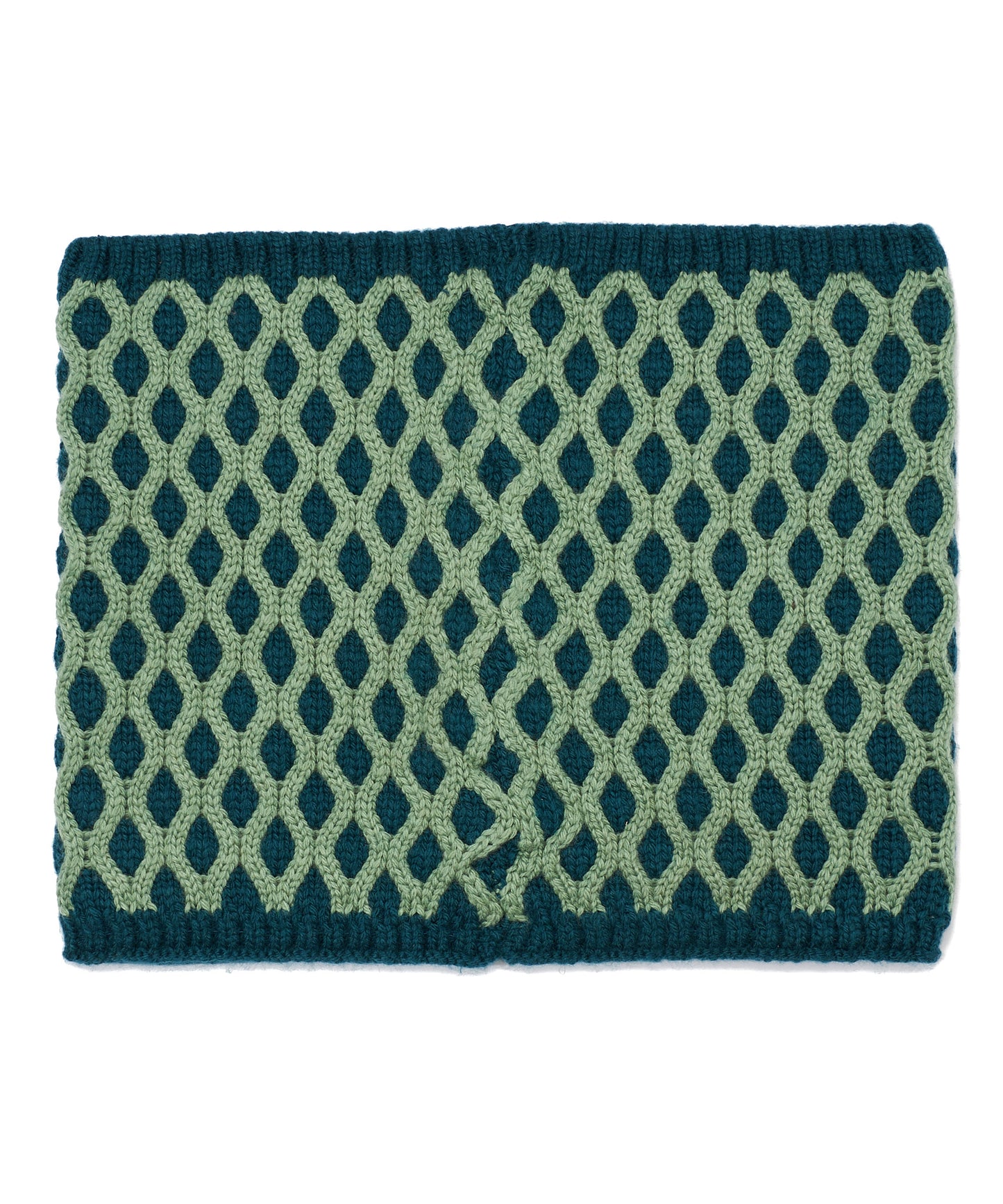 Recycled Bi-color Honeycomb Neck Warmer in color Deep Teal