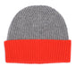 Cashmere Blend 2-tone Ribbed Beanie in color Grey Heather