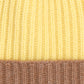 Cashmere Blend 2-tone Ribbed Beanie in color Butter