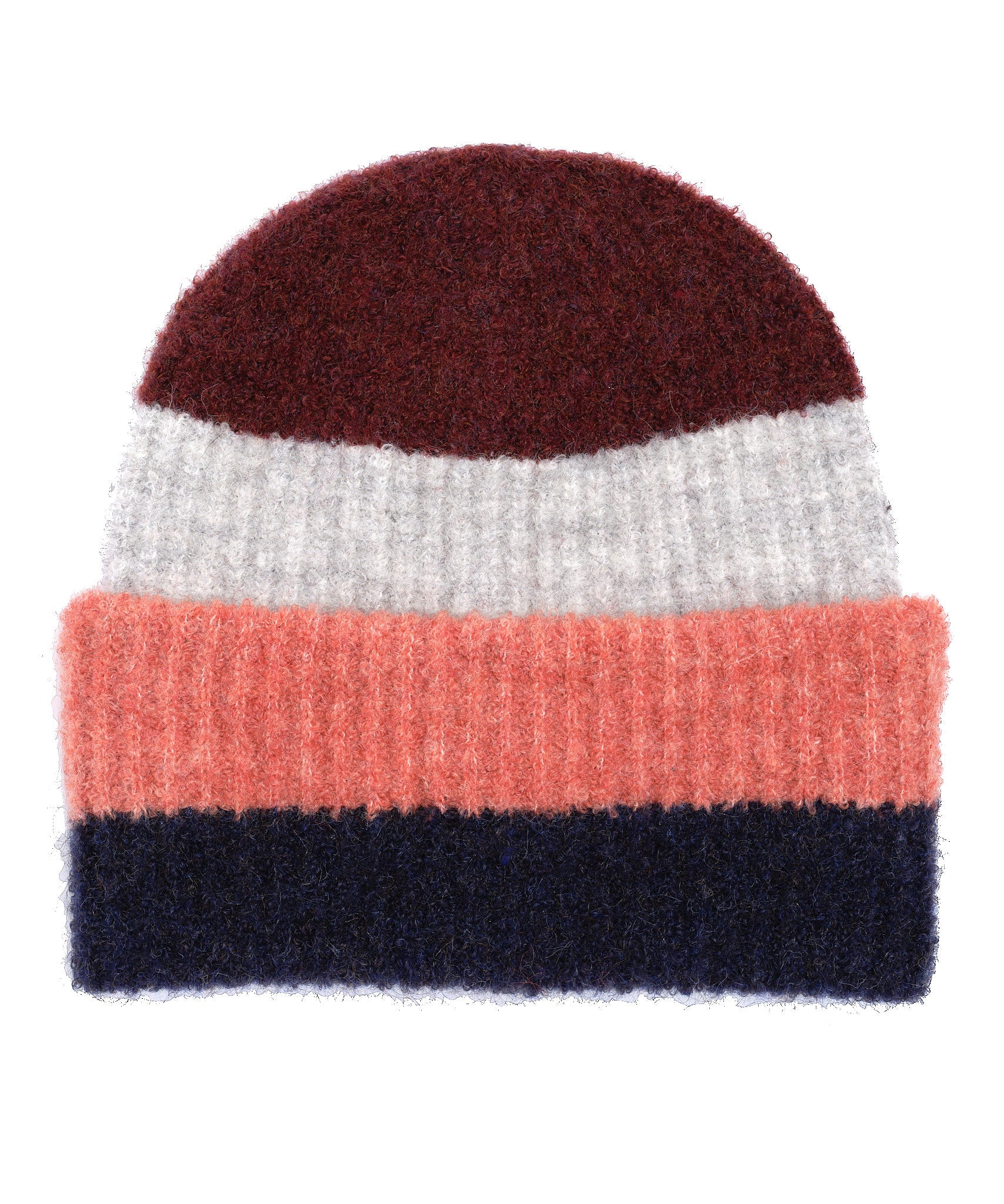 Plush Colorblock Beanie in color Navy
