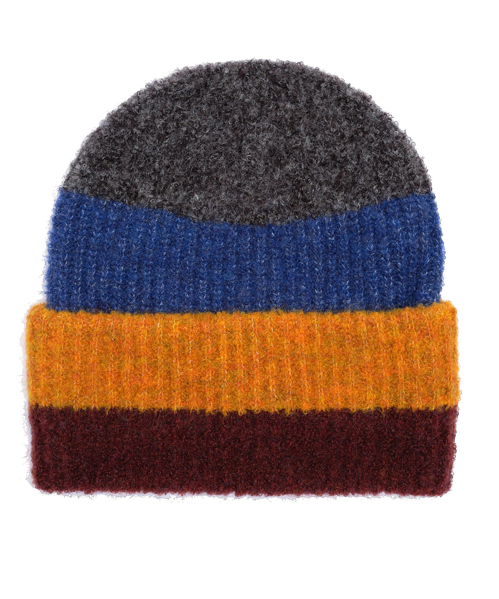 Plush Colorblock Beanie in color Mulled Wine