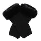 Chunky Arm Warmer With Faux Fur in color Black