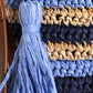 Striped Crochet Bikini Bag in color Semolina