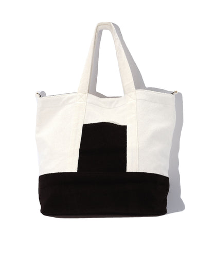 Terry Block Rocker Tote in color Black/Cream