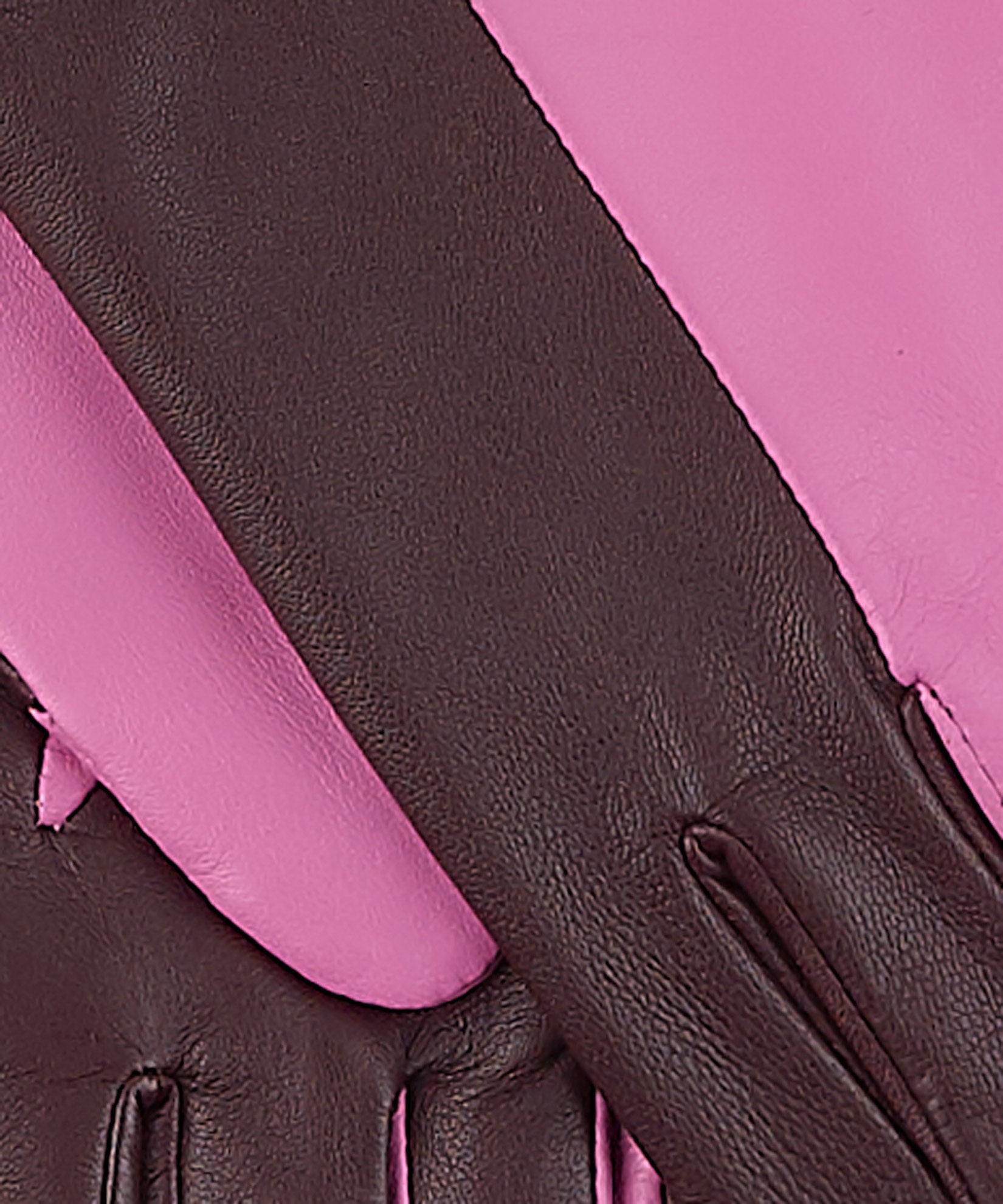 Leather Colorblock Glove in color Fig