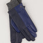 Leather Colorblock Glove in color Navy
