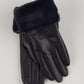 Faux Fur Cuff Glove in color Black