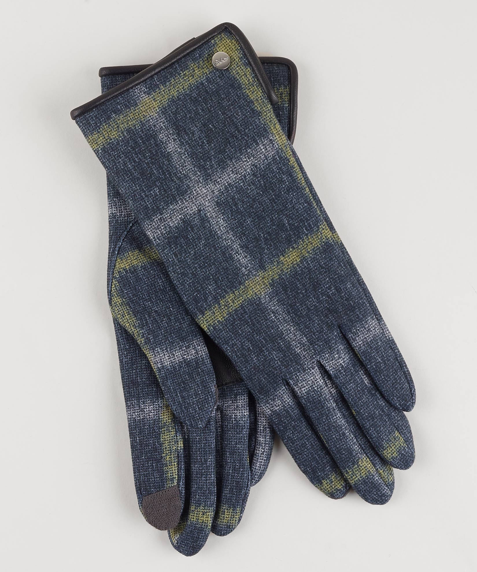 Superfine Down Plaid Glove in color Charcoal