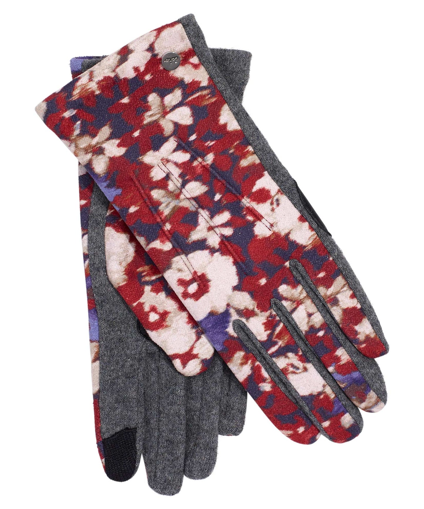 Floral Print Classic Touch Glove in color Ruby Red