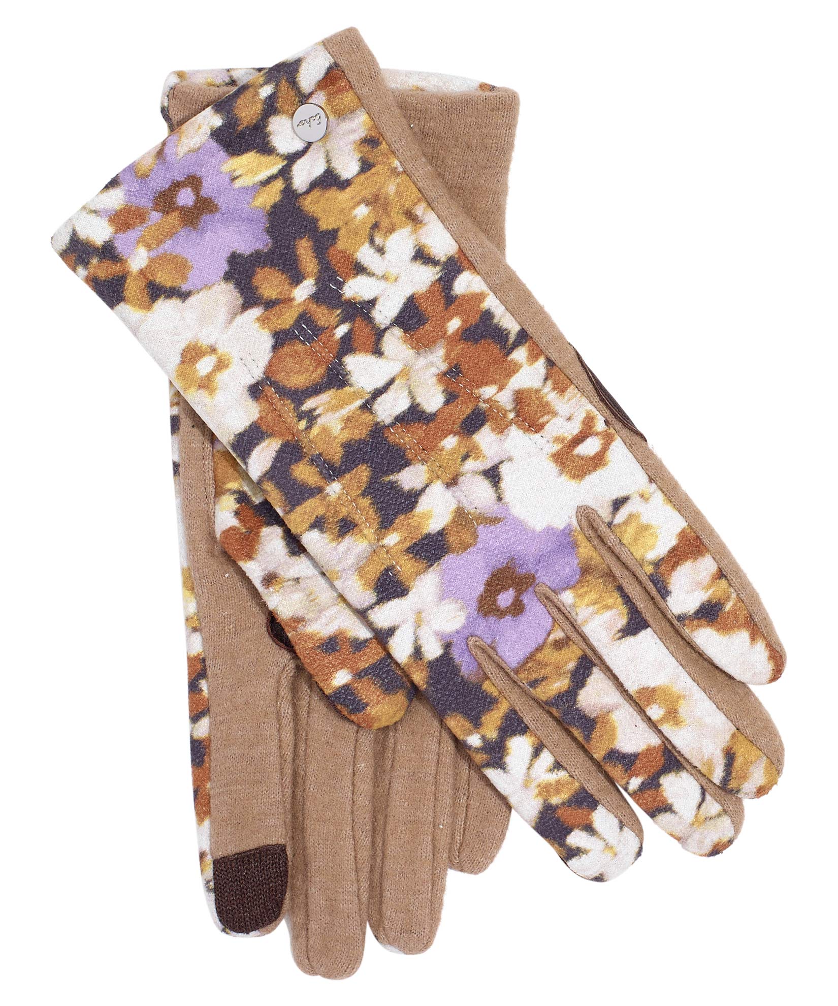 Floral Print Classic Touch Glove in color Goldenrod
