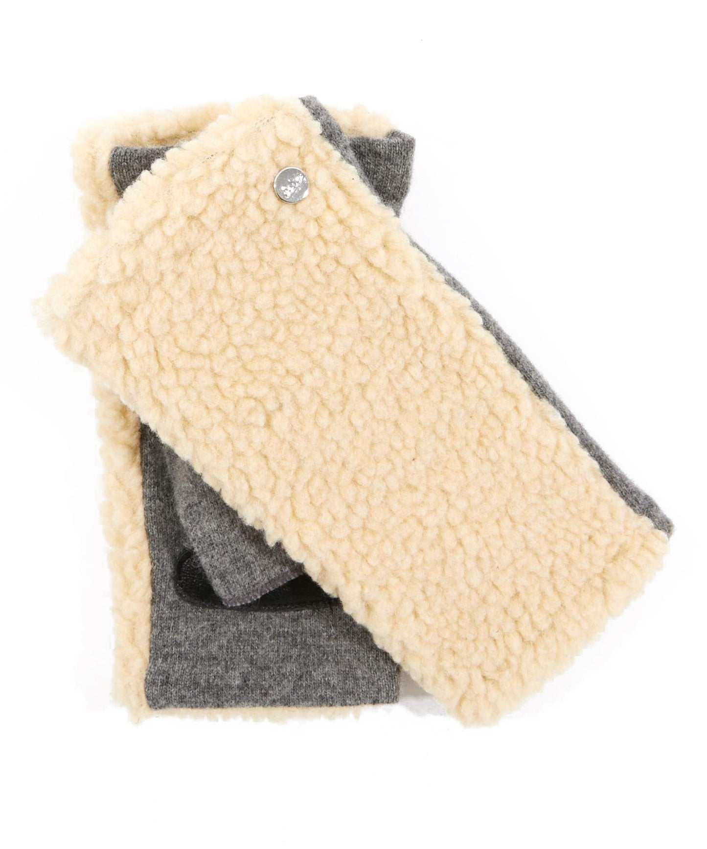 Sherpa Fingerless Glove in color Natural