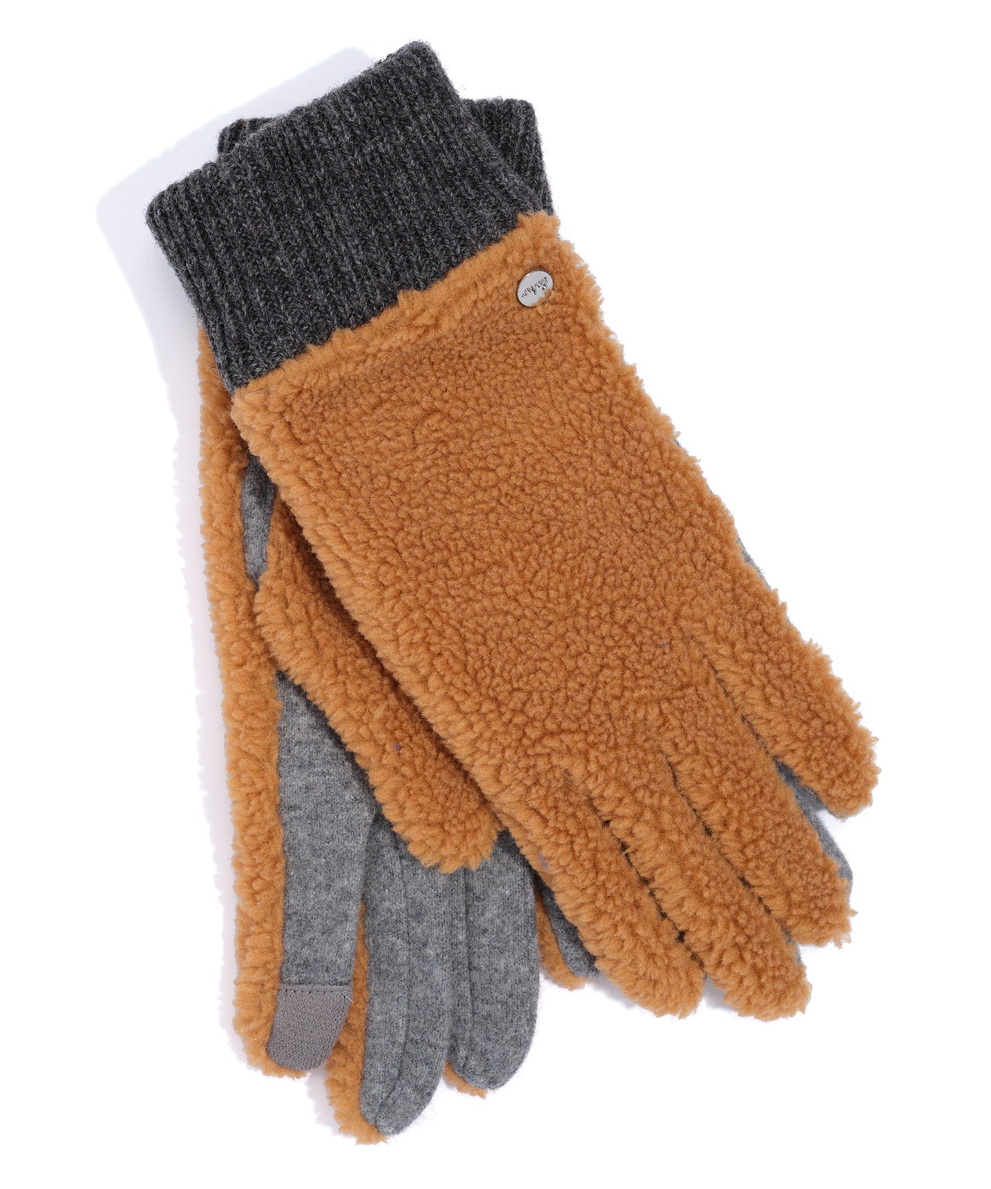 Sherpa Glove With Knit Cuff in color Camel