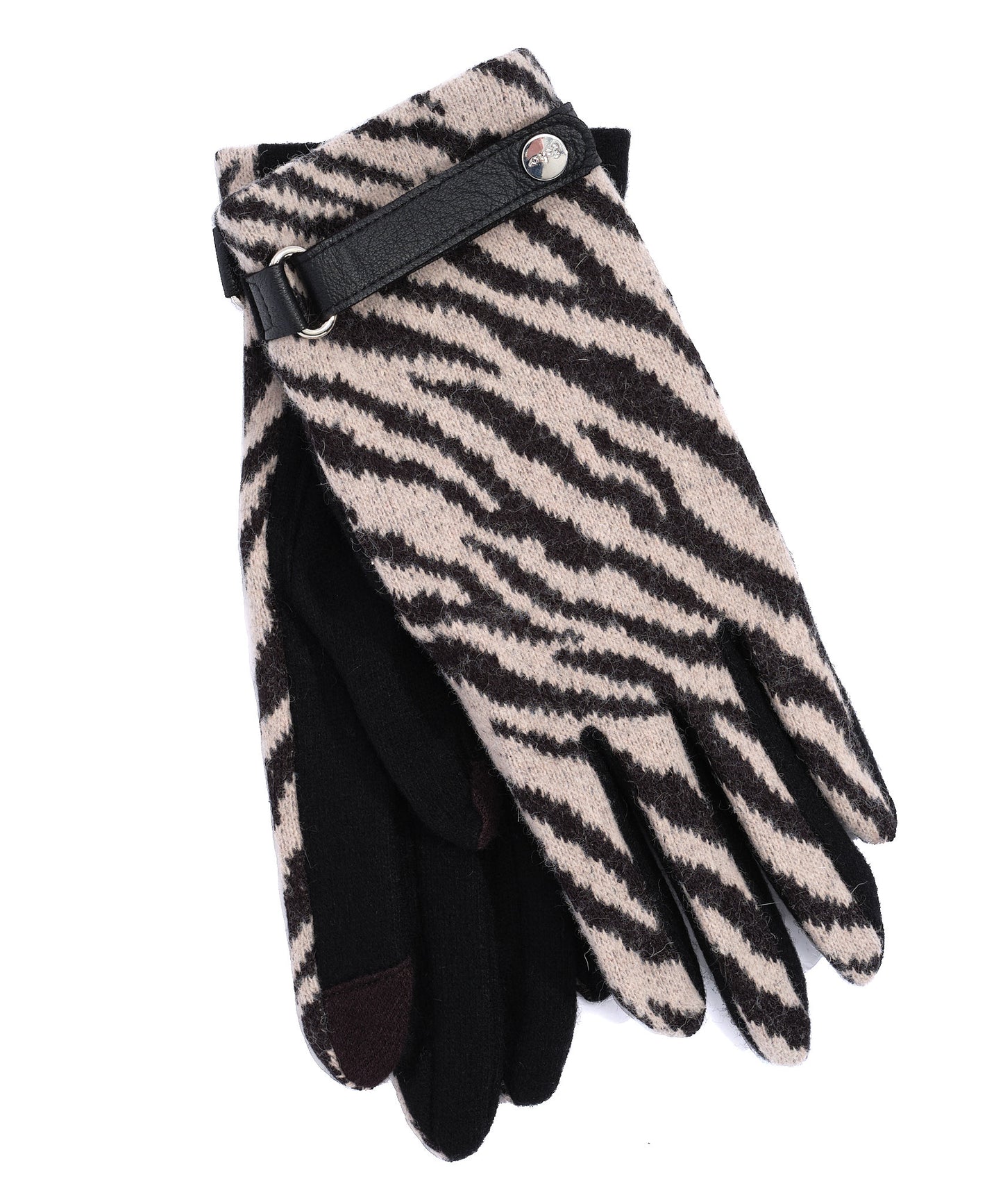 Animal Touch Glove With Strap in color Black