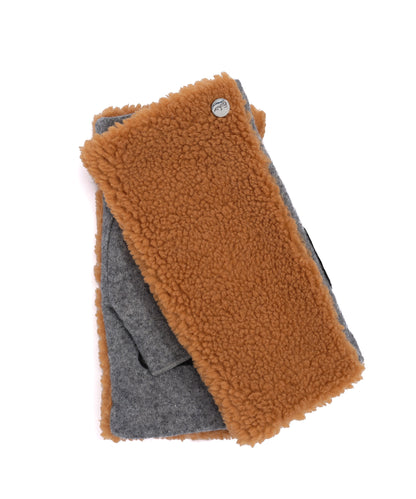 Sherpa Fingerless Glove in color Camel