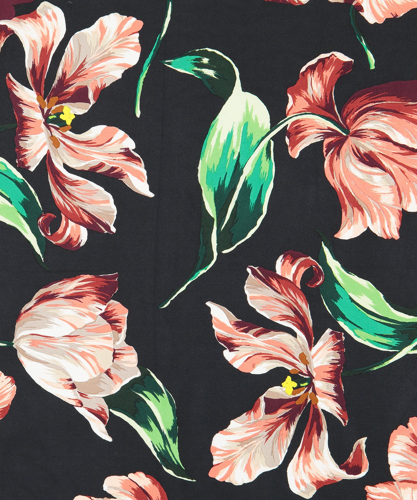 Buckingham Tulips Silk Square in color Black