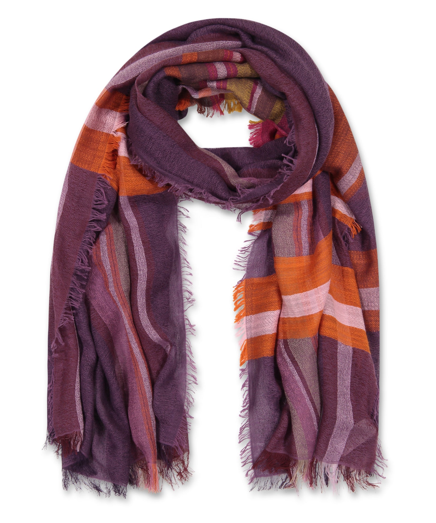 Opposing Plaids Wrap in color Smoked Lilac