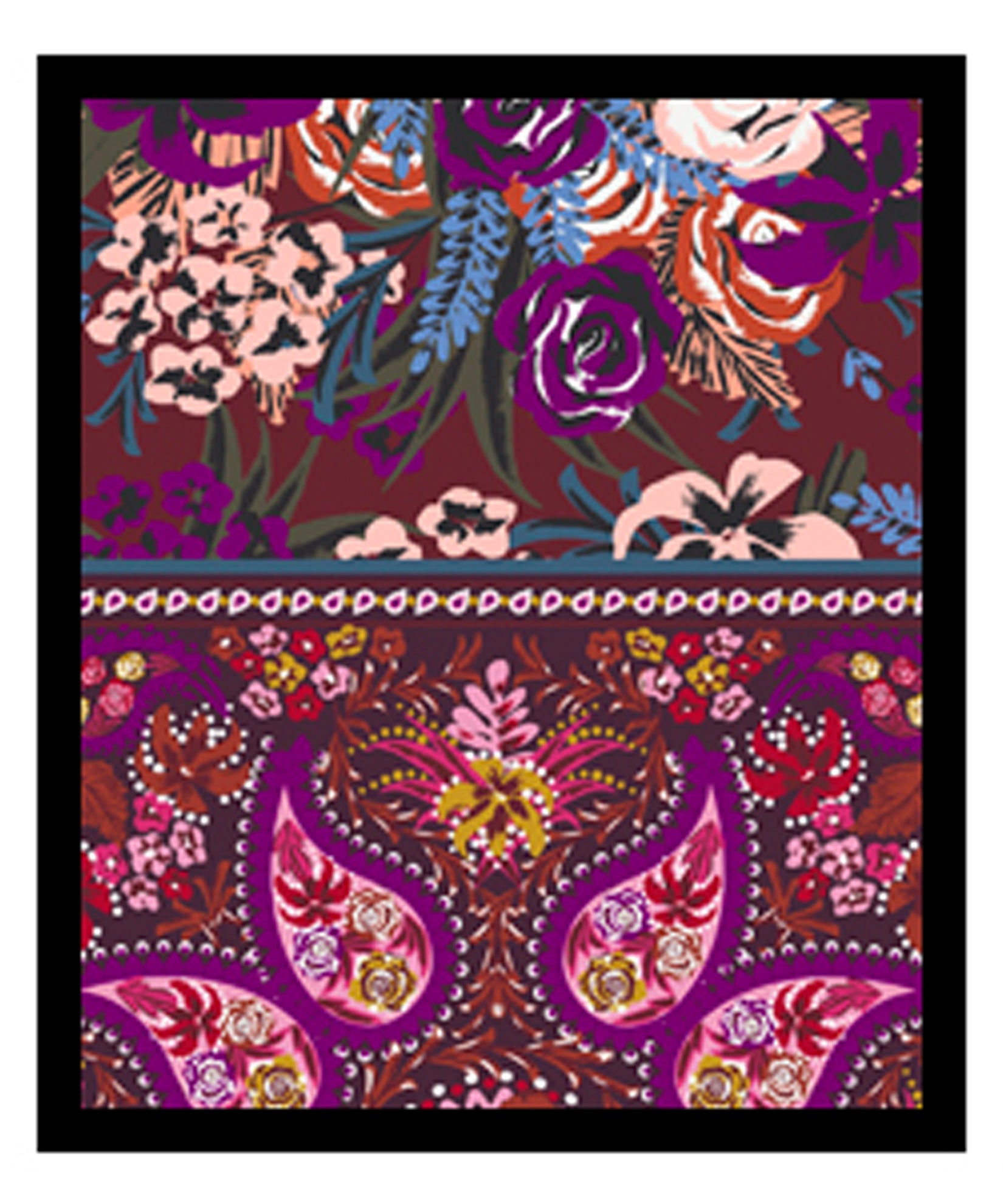 Flower Festival Oblong in color Garnet