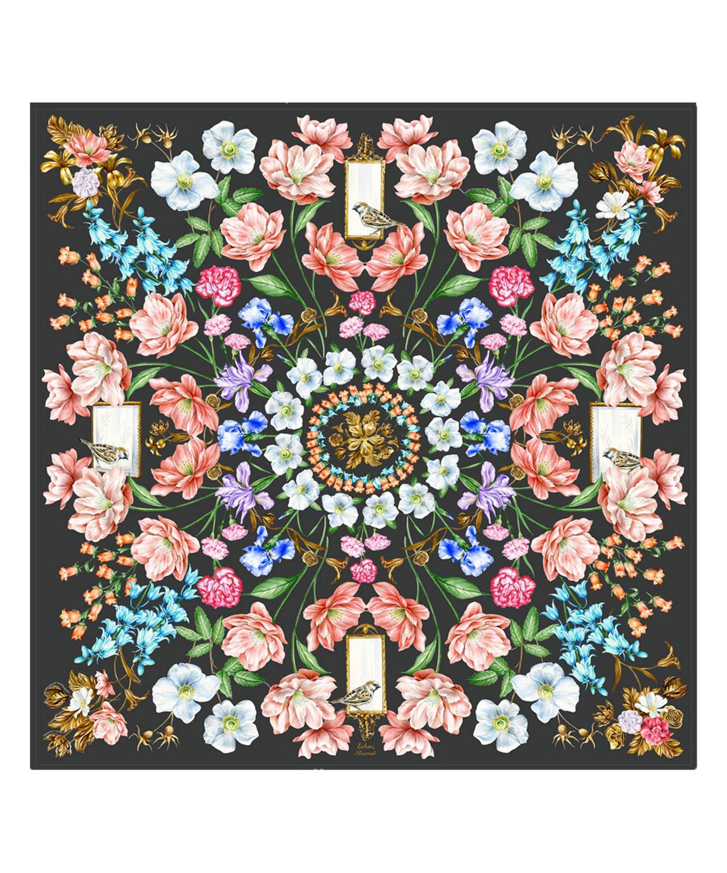 Flourish Silk Square in color Black