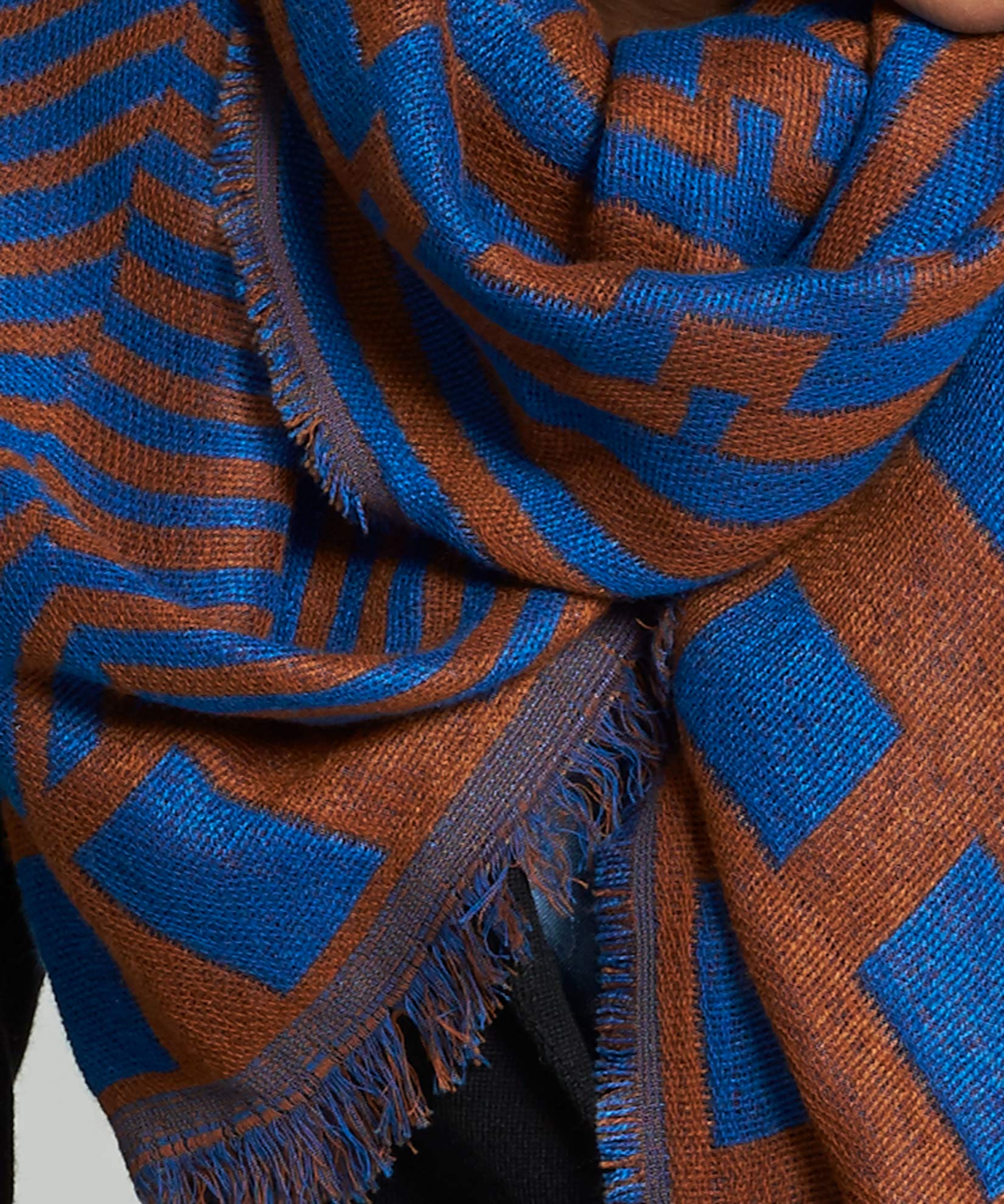 Louis Vuitton Wool and Cashmere Black and Blue Karakoram Blanket., Lot  #58046