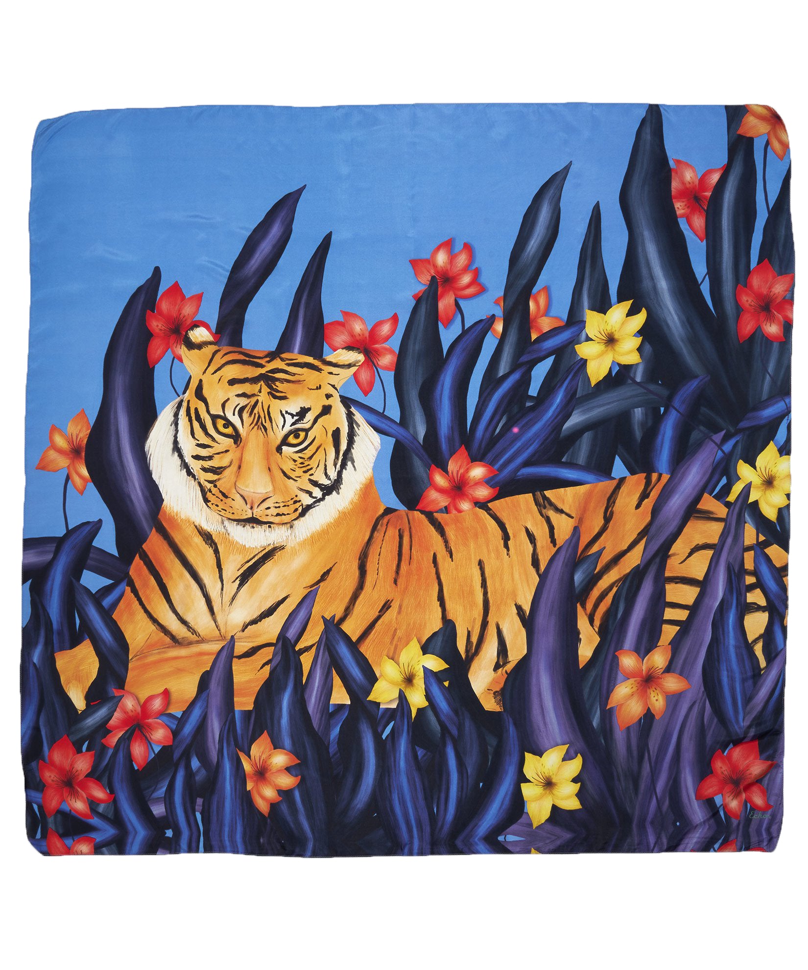 Silk Scarf, Hand Painted, Tiger sold