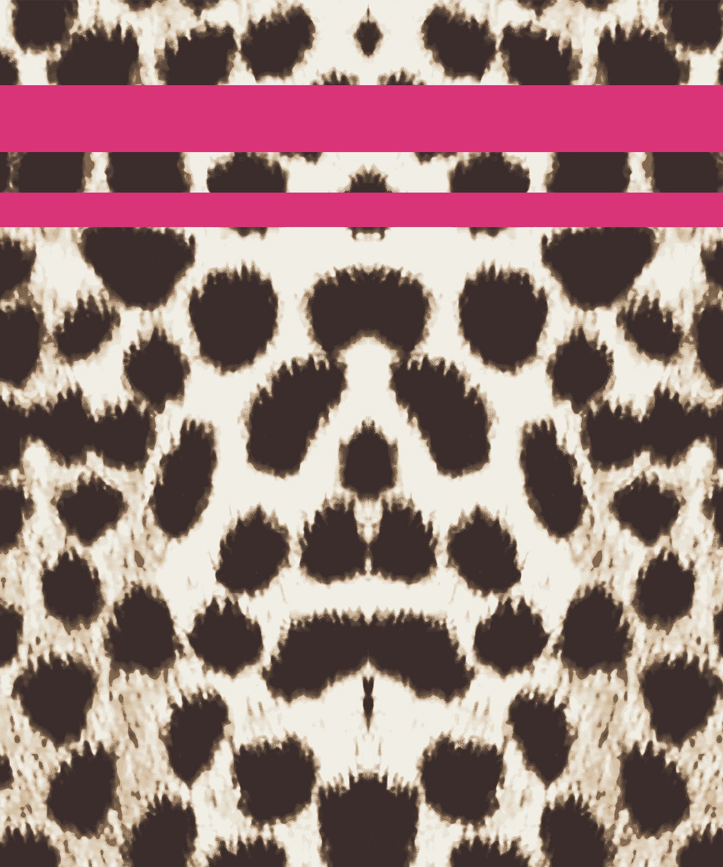 Leopard Silk Square in color Hot Pink