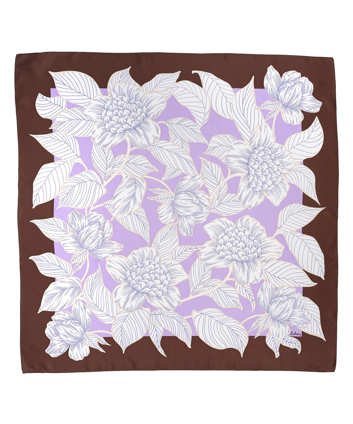 Mystic Bloom Silk Square in color Cacao