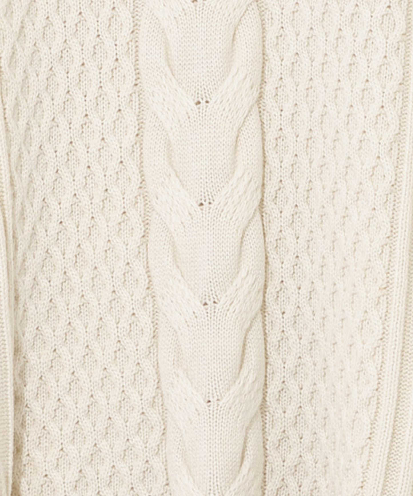 Recycled Aran Cable Poncho in color Ivory