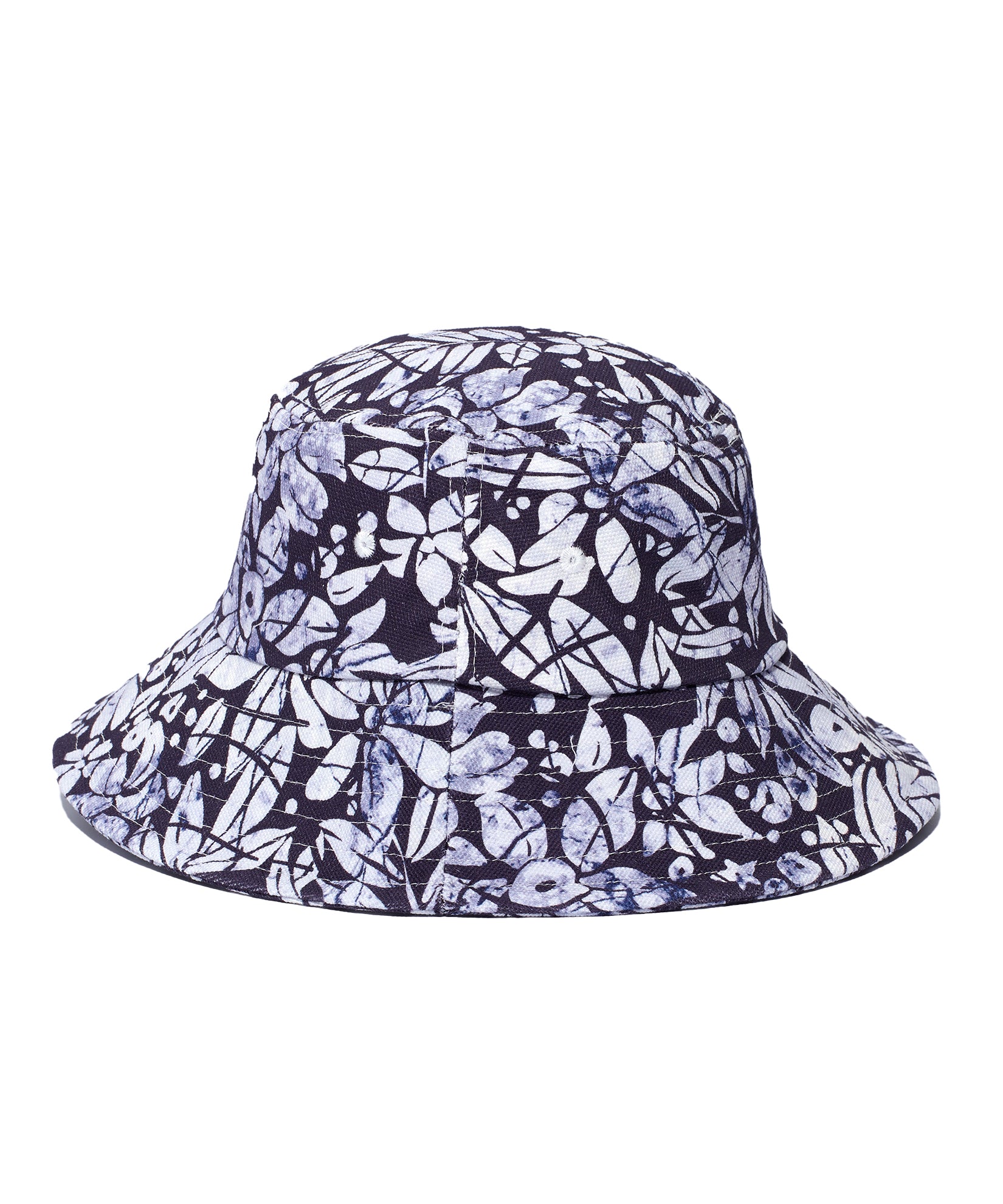 Batik Floral Bucket Hat in color Indigo