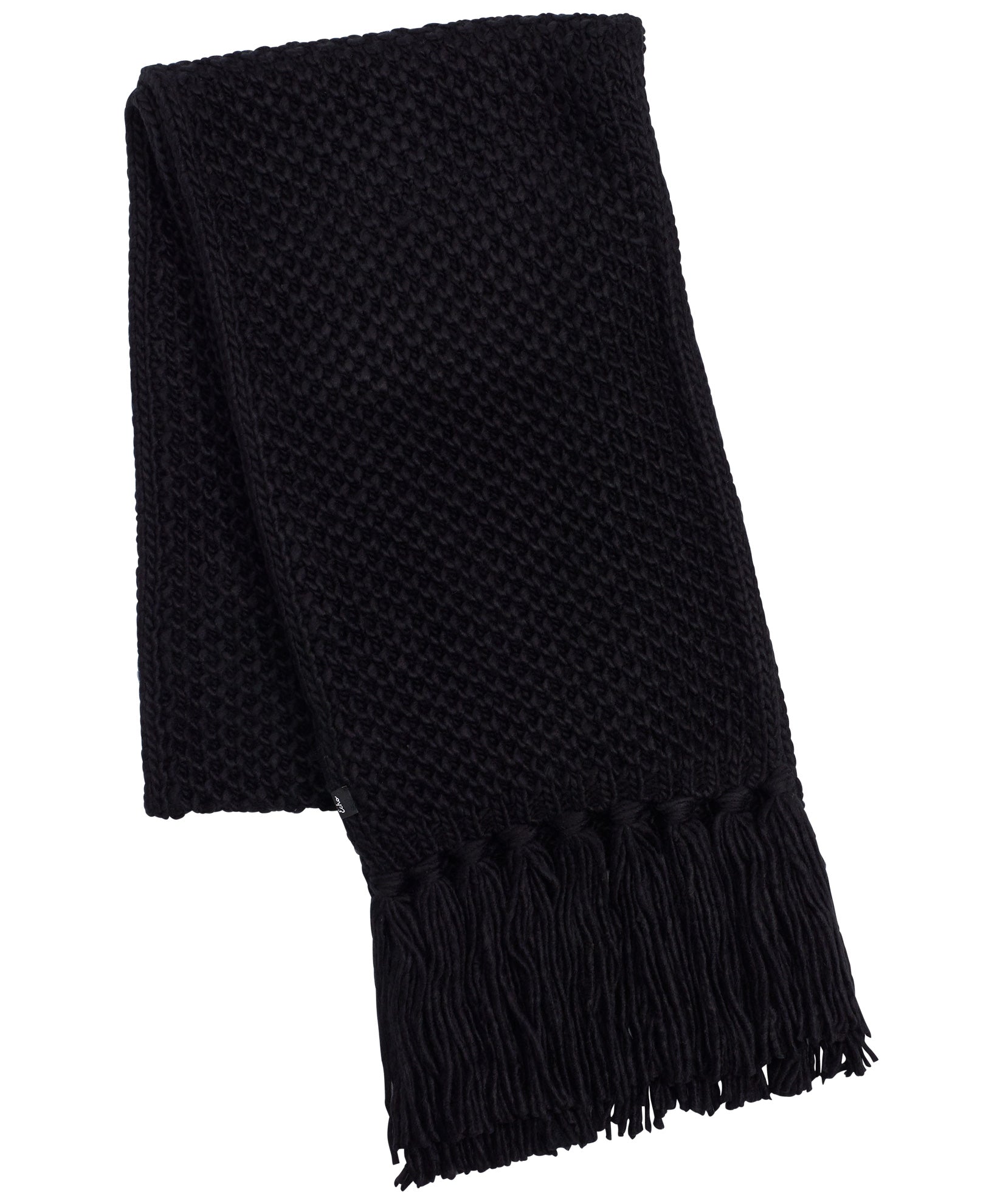 Chunky Scarf With Fringe in color Black