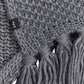 Chunky Scarf With Fringe in color Echo Charcoal