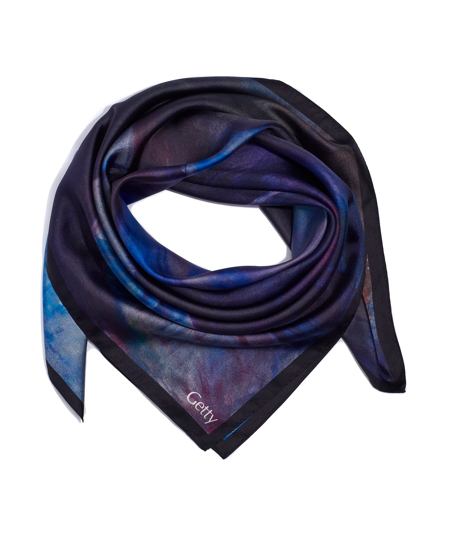 Edvard Munch Starry Night Silk Square in color Navy
